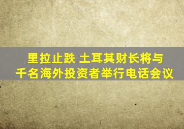 里拉止跌 土耳其财长将与千名海外投资者举行电话会议